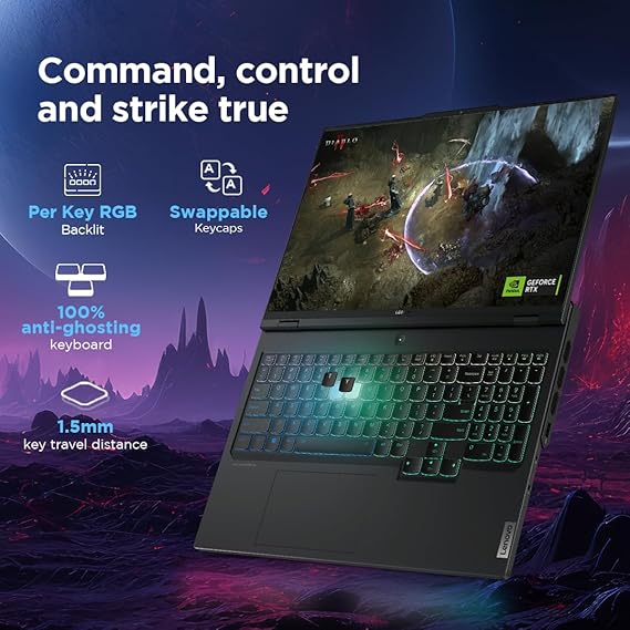 Lenovo Legion Pro 7 Intel Core i9-14900HX 16" (40.6cm) WQXGA IPS 500Nits 240Hz Gaming Laptop (32GB/1TB SSD/Win 11/Office 21/NVIDIA RTX 4090 16GB/100% DCI-P3/3mon Xbox Game Pass/Black/2.6Kg),83DE001JIN - Image 5