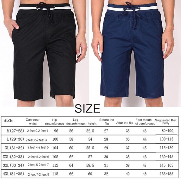 CALANDIS™ Men's Summer Shorts Cotton Joggers Classic Fit Pocket Pants Dark Blue M | Shorts | Mens Clothing - Image 5