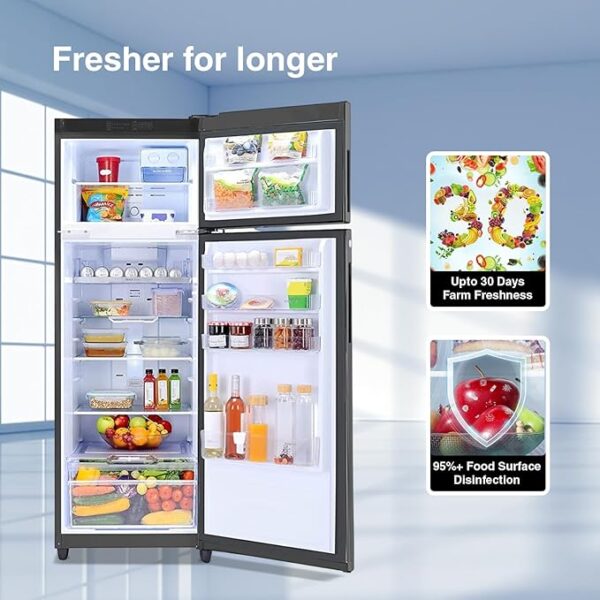 Godrej 272 L 3 Star Convertible Technology, 30 days Farms Freshness Inverter Frost Free Double Door Refrigerator(, RF EON 294C RCIT FS ST, Fossil Steel) - Image 3