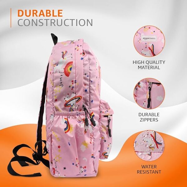 amazon basics Lightweight Backpack (Abstract Print) | Durable Polyester, Lightweight & Comfortable | Stylish Design with Organized Storage | Perfect for School - Image 2
