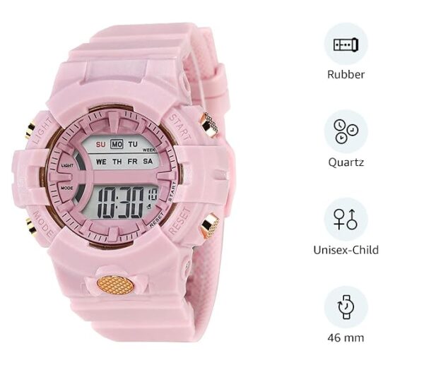 Shocknshop Digital Kids Children Multi Functional Pink Watch for Girls & Boys -325PI - Image 2