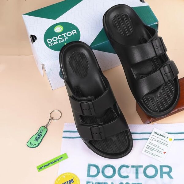 DOCTOR EXTRA SOFT Men's Classic Cushion Sliders/Slippers with Adjustable Buckle Strap for Adult | Comfortable & LightWeight |Stylish & Anti-Skid| Waterproof & Everyday Flip Flops for Gents/Boys D-505 - Image 7
