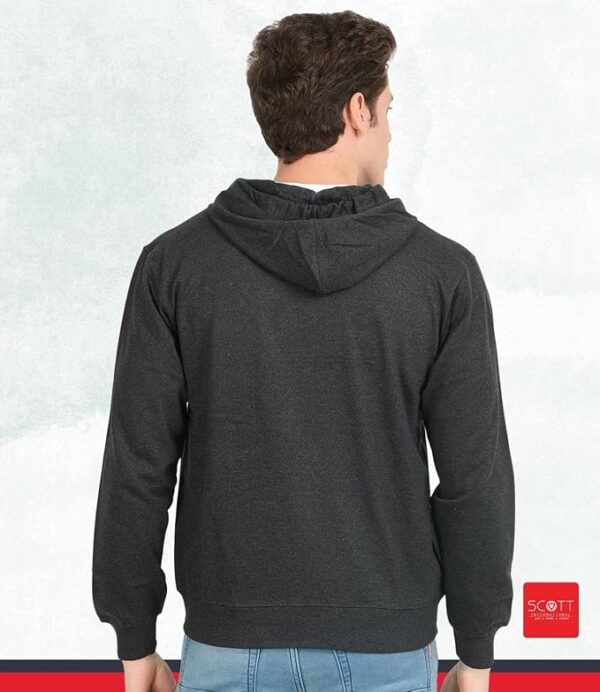 Scott International Men's Solid Cotton Hoodies for Men, Trendy and Comfortable Sweatshirts for Men, Stylish Winter Wear with Hood and Pockets, Fashionable Hooded Sweatshirts - Image 5