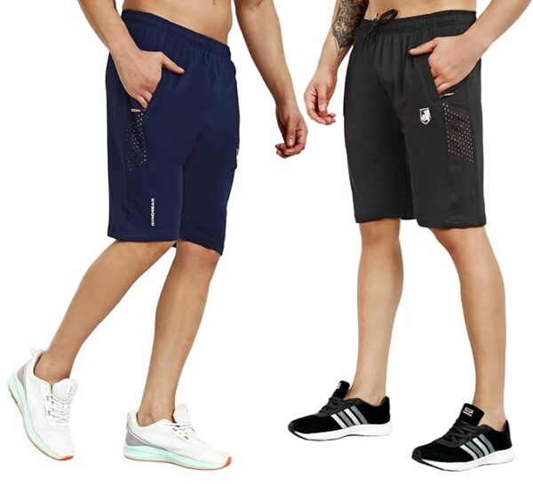 RynoGear Shorts for Men with Zipper Pocket (Pack of 2)