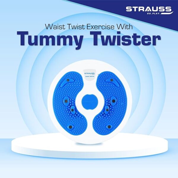 Strauss Tummy Twister | Tummy Trimmer, Abs Roller & Shaper for Women & Men | Exercise Machine with Non-Slip Surface | Ideal Equipment for Home Workouts (Blue) - Image 3