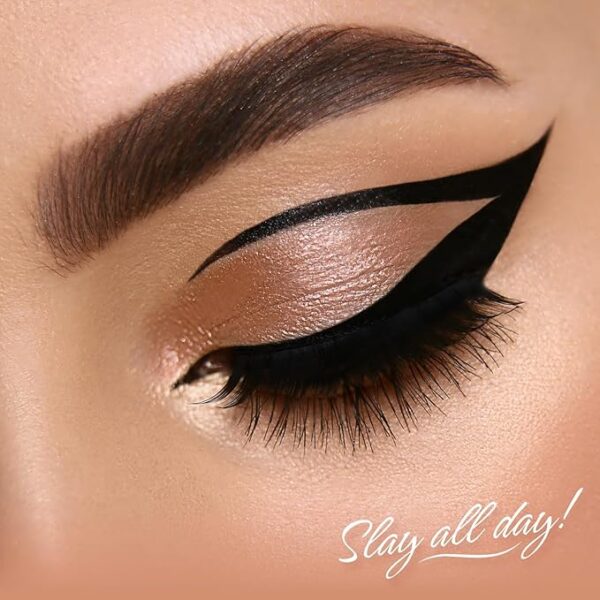 BELLAVITA Intense Drama Waterproof Smudge Proof Eyeliner 3.5ml, Black, Matte Finish, Fast-Drying, Felt Tip Applicator, Enriched with Biotin - Image 3