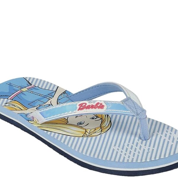 Kidsville Barbie Printed Flipflops For Girls - Image 6