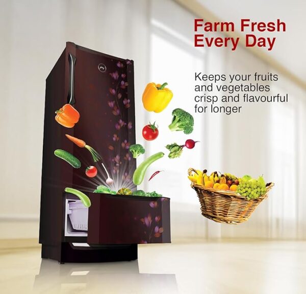 Godrej Edge 237 L 3 Star With Duo Flow Technology Reducing Cooling Loss by 50% Inverter Direct Cool Single Door Refrigerator (2024 Model, RD EDUO 270C TDI JD WN, Jade Wine) - Image 2