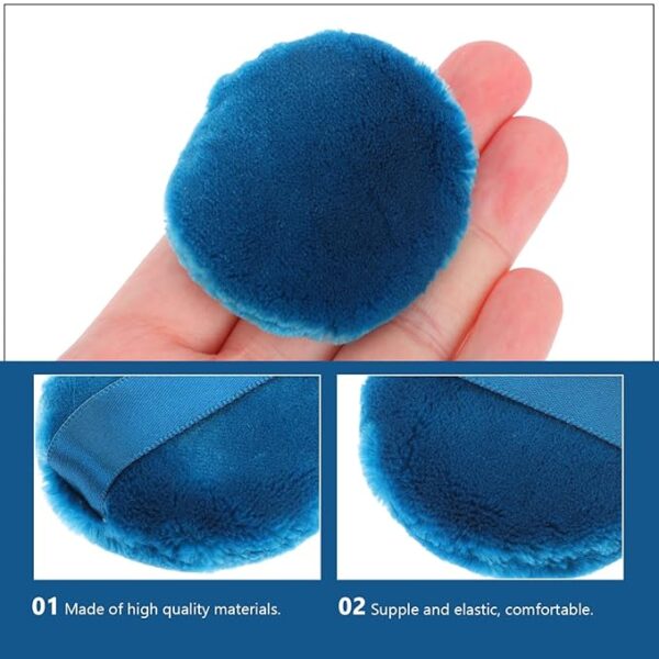 FOMIYES Cosmetic Puffs 2pcs Puff Soft Washable Round Body Face Puff Loose Puff Baby Talcum Puff Makeup Sponge for Women Girls Dark Blue 55X16mm Beauty Makeup Puffs - Image 5