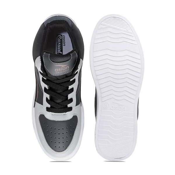 ASIAN Men's White Casual Sneaker Hi-Neck Shoes with Synthetic Upper Lightweight Comfortable Mid Top Sneaker Shoes for Men's & Boy's Boston-11 - Image 2