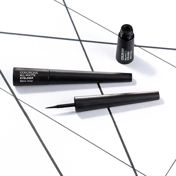 Colorbar All Matte Eyeliner, Black 001, 2.5ml | Waterproof | Smudge proof | Lasts upto 16 hours without flaking or creasing - Image 3