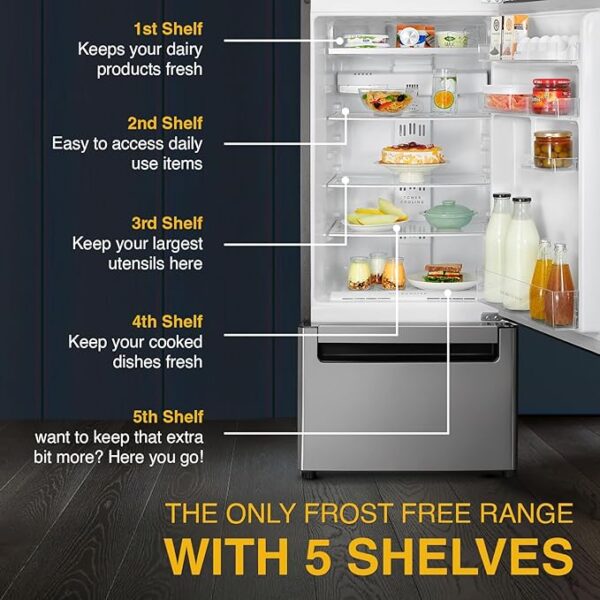 Whirlpool 300 L Frost-Free Triple-Door Refrigerator (FP 343D PROTTON ROY, Steel Onyx, Double Door Refrigerator Space) - Image 3