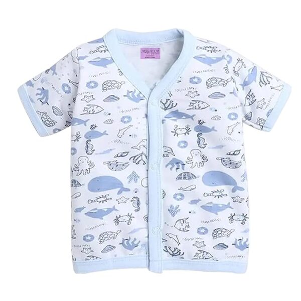 Baby Cotton Front Open Half Sleeves Top Half Sleeve Jhabala,Regular Fit T-Shirt,Multicolor Print - Image 5