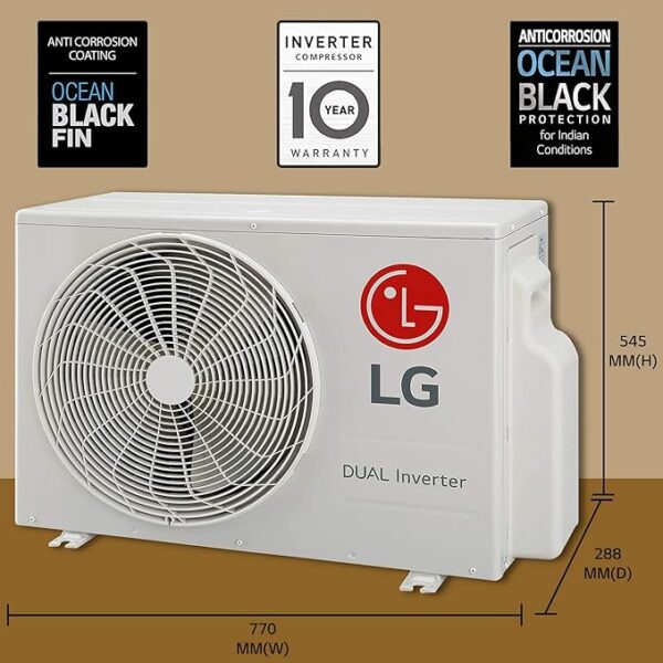 LG 1.5 Ton 4 Star Inverter Split AC (Copper, 5-in-1 Convertible Cooling, HD Filter with Anti-Virus Protection, MS-Q18KNYA, White), large - Image 3