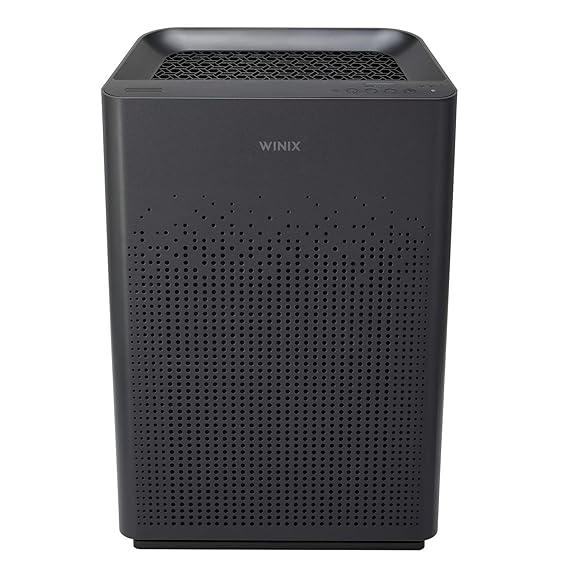 WINIX AM80 Air Purifier for Home Large Room Up to 1740 Ft² in 1 Hr With Air Quality Monitor, True HEPA, Advanced Odor Control Carbon Filter and Auto Mode, Captures Pet Allergies, Smoke, Dust Dark grey