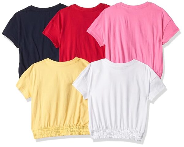 T2F Girls Cotton Printed Regular Fit Crop Top (Pack of 5) - Image 2