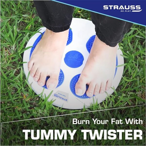 Strauss Tummy Twister | Tummy Trimmer, Abs Roller & Shaper for Women & Men | Exercise Machine with Non-Slip Surface | Ideal Equipment for Home Workouts (Blue) - Image 4