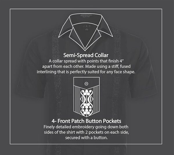 JD Apparel Men's Short Sleeve Cuban Guayabera Shirts - Image 2