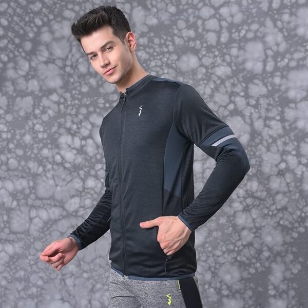 Campus Sutra Polyester Men Solid Stylish Casual & Standard Length Sports Jacket - Image 4