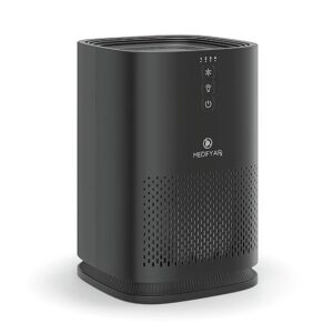 Medify MA-14B Medical Grade Filtration H13 HEPA Air Purifier for 200 Sq. Ft. (99.9%) Allergies, Dust, Pollen, Perfect for Office, Bedrooms, Dorms and Nurseries (1-Pack, Black)