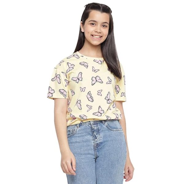 Li'l Tomatoes Girl's Printed Regular Fit T-Shirt