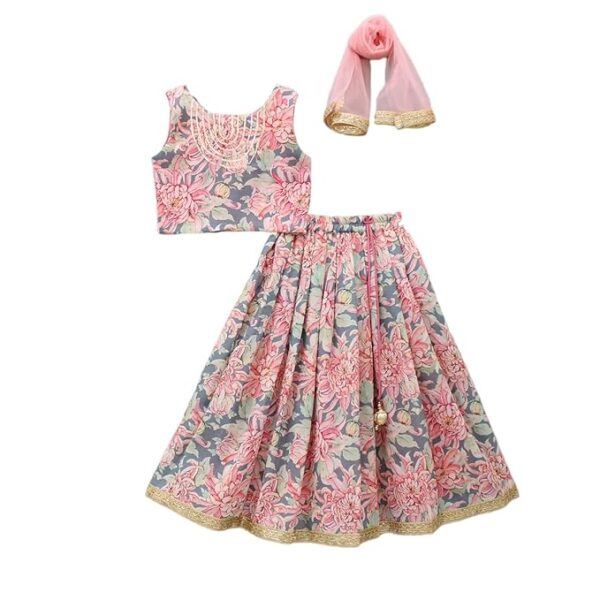 White Button new lemon sequence work with floral print jacket style indowestern palazzo set for girls - Image 5