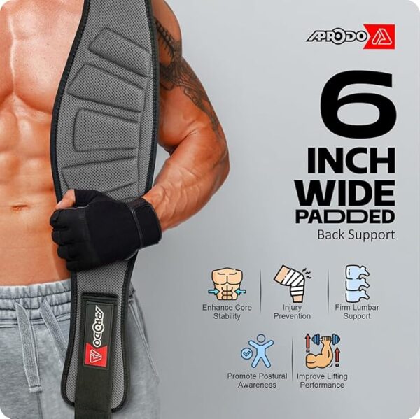 APRODO Power Guidance Nylon Weightlifting Belt Lumbar Waist Support Trainer Protector Belts for Weight Lifting Fitness Sport Gym for Men and Women - Image 7