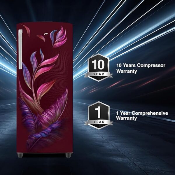 Godrej 268 L 3 Star Turbo Cooling Technology Ensuring Faster Cooling Direct Cool Single Door Refrigerator With Advanced Inverter Technology (RD EMARVEL 290C THI FU WN, Fusion Wine) - Image 6