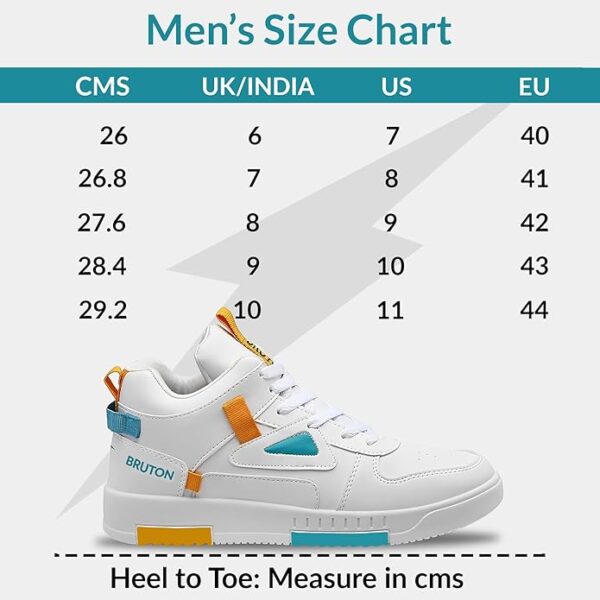 BRUTON Stylish Sneakers Casual Shoes for Men's & Boy's- White - Image 2