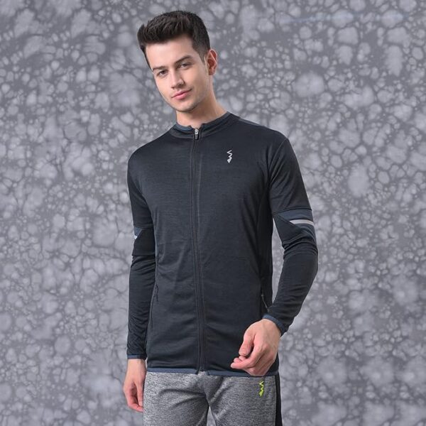 Campus Sutra Polyester Men Solid Stylish Casual & Standard Length Sports Jacket - Image 6