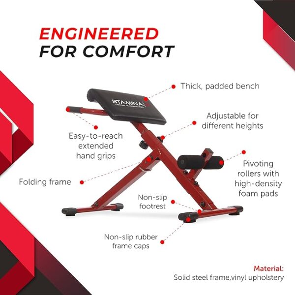 Stamina Hyper Bench, Red - Image 6