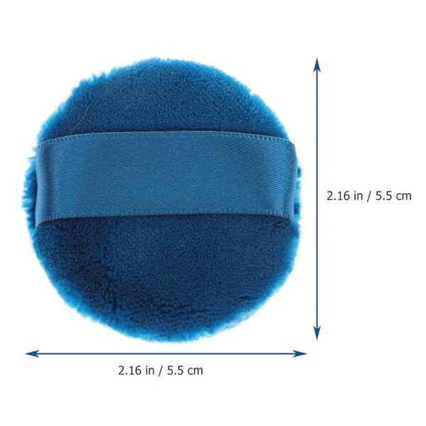 FOMIYES Cosmetic Puffs 2pcs Puff Soft Washable Round Body Face Puff Loose Puff Baby Talcum Puff Makeup Sponge for Women Girls Dark Blue 55X16mm Beauty Makeup Puffs - Image 8