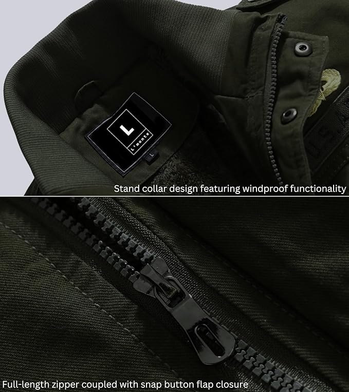 L'MONTE Men's Imported Cotton Cargo Winter Jacket – Fleece Lining, Windproof Design, and Stylish Casual Outerwear - Image 4