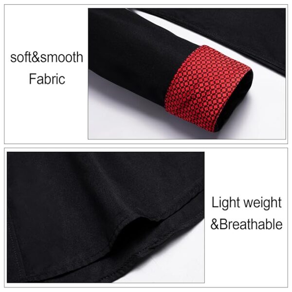 Dubulle Solid Mens Dress Shirt Satin Long Sleeve Business Casual Button Down Shirt with Pocket for Men - Image 7