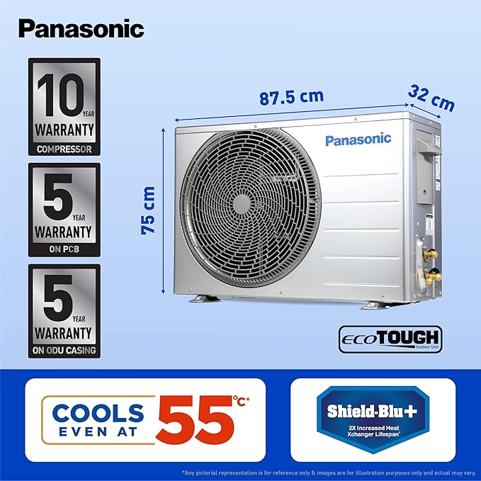 Panasonic 2.2 Ton 4 Star Premium Wi-Fi Inverter Smart Split AC(55 Deg. C Operation, Copper Condenser, 7in1 Convertible, True AI, 4-Way Swing, PM 0.1 Filter, CS/CU-QU26BKYFM, 2025 Model, White) - Image 5