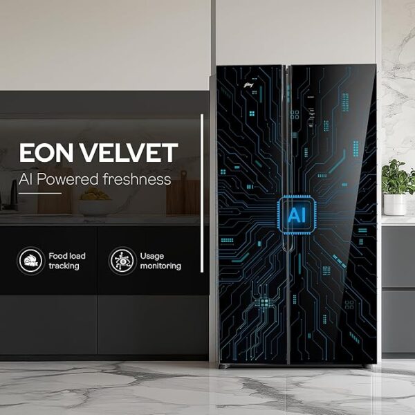 Godrej 600 L Frost Free Smart Convertible Zones with Toughened Glass Door and Digital Touch Panel, Frost Free Inverter Side By Side Refrigerator(2025 Model, RS EONVELVET 646C RIT OP BK, Opera Black) - Image 4