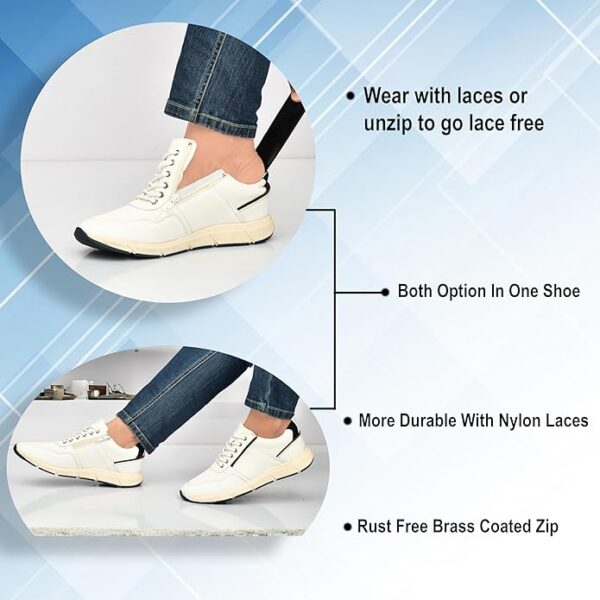 HEALTH FIT Hybrid Sneakers/Sports Casual wear with Lace & Zip Super Extra Soft Cushioning Insole Running Walking Comfortable and Stylish Mens/gens shoes-141 - Image 4