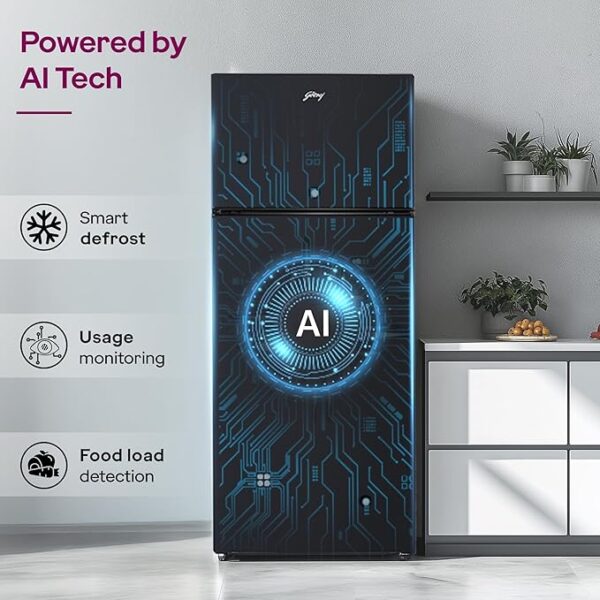 Godrej 308 L 2 Star Fully Convertible 4-in-1, Nano Shield Technology Inverter Frost Free Double Door Vibe Refrigerator (RF EON 331B RCIT MT BK, Matt Black) - Image 3