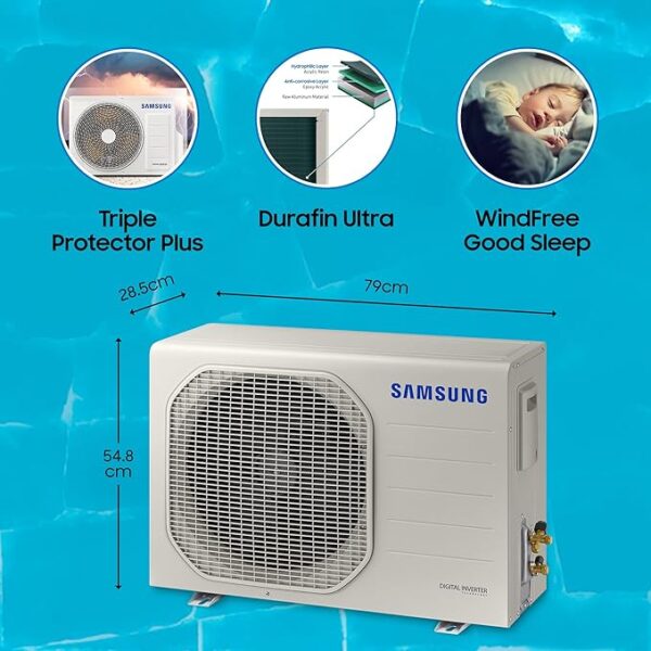 Samsung 1.5 Ton 5 Star, Windfree Technology, Inverter Split AC (Copper, Convertible 5-in-1 Cooling Mode, Anti Bacteria Filter, AR18BYNANWK, Geo Plain), Free 1 Year Extended warranty - Image 6