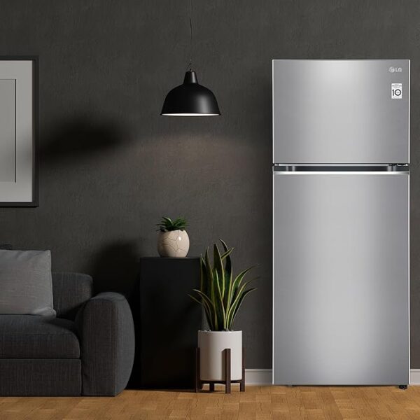 LG 380 L 3 Star Frost-Free Smart Inverter Double Door Refrigerator (GL-S412SPZX, Shiny Steel, Convertible with Express Freeze) - Image 2