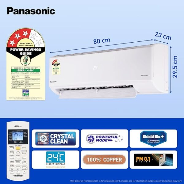 Panasonic 0.9 Ton 3 Star Inverter Split AC (Powerful Mode, Copper Condenser, 7in1 Convertible, 2-Way, PM 0.1 Filter, CS/CU-SU11AKY3T, White) - Image 2