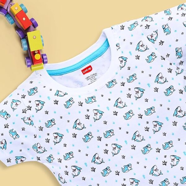 LuvLap Baby Boys Regular 100% Cotton Half Sleeves Boys T-Shirts & Shorts Set Pack of 3 - Image 7