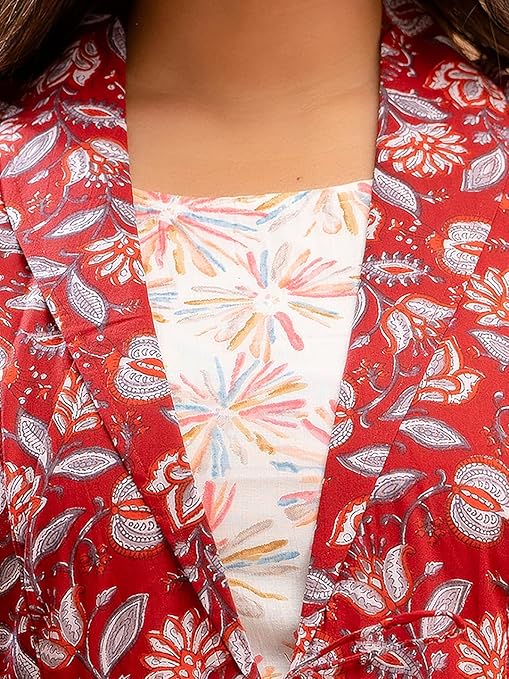 feranoid Women's Cotton Floral Printed Short Kurti Tunic Top - Image 4