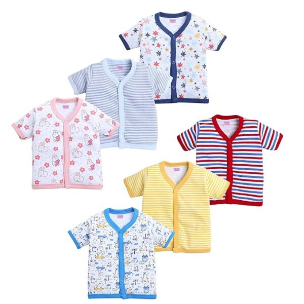 Baby Cotton Front Open Half Sleeves Top Half Sleeve Jhabala,Regular Fit T-Shirt,Multicolor Print