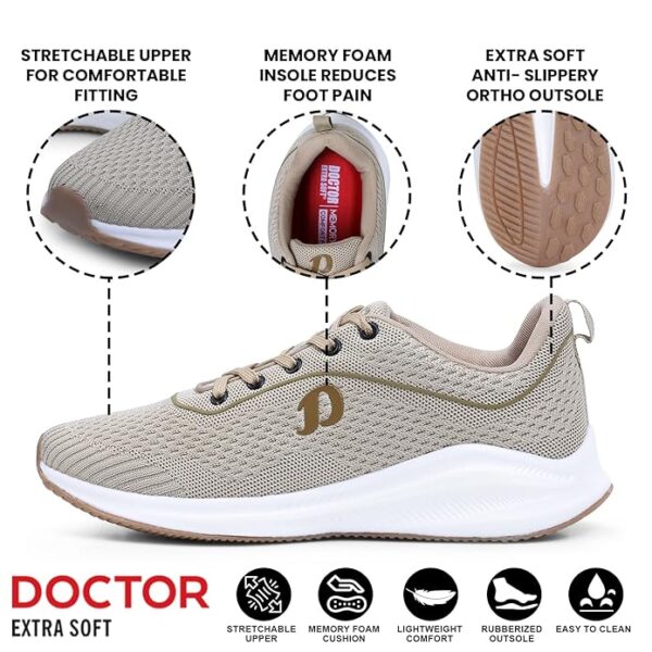 DOCTOR EXTRA SOFT Mens Running Shoe with Memory Foam Insole & Ultrasoft Outsole|Sports,Gym,Training,Walking,Jogging,Casual,Athletics|Lightweight & Comfortable|Slipon Sneaker Lace-Up Gents Boys D-2009 - Image 7