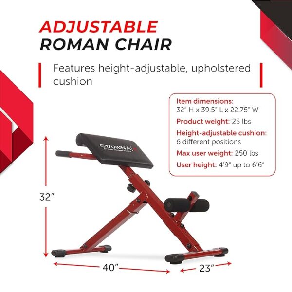 Stamina Hyper Bench, Red - Image 5