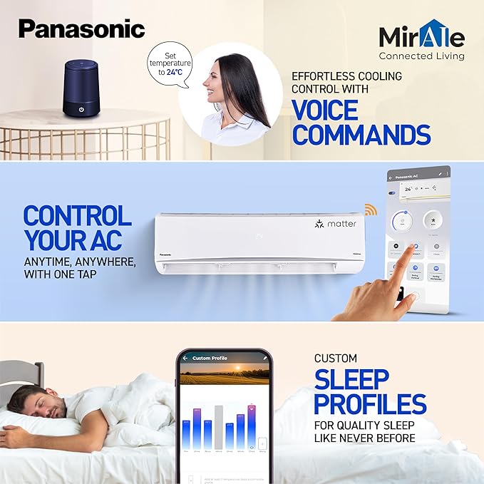 Panasonic 2.2 Ton 4 Star Premium Wi-Fi Inverter Smart Split AC(55 Deg. C Operation, Copper Condenser, 7in1 Convertible, True AI, 4-Way Swing, PM 0.1 Filter, CS/CU-QU26BKYFM, 2025 Model, White) - Image 4