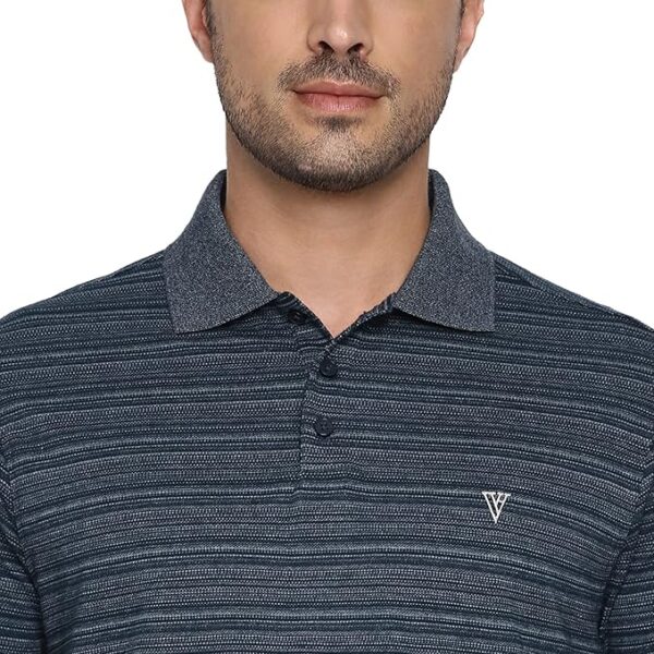 Van Heusen Men's Striped Regular Fit Polo Shirt - Image 2