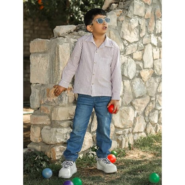 Polka&Hanley Boys' Striped Cotton Shirt - Image 2