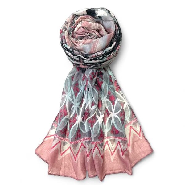 FAHABO Scarf Woman Digital Print Mal Mal Cotton Scarves | Hijab Scarf | Headscarf | Neck Scarf | Stoles | Wraps
